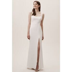 New Anthropologie BHLDN Adena Crepe Dress $198 SIZE 22 Ivory